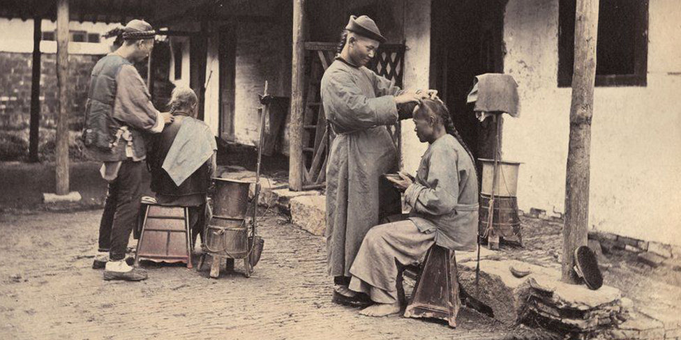 Photograph by William Saunders. Shanghai Hair Cut.
