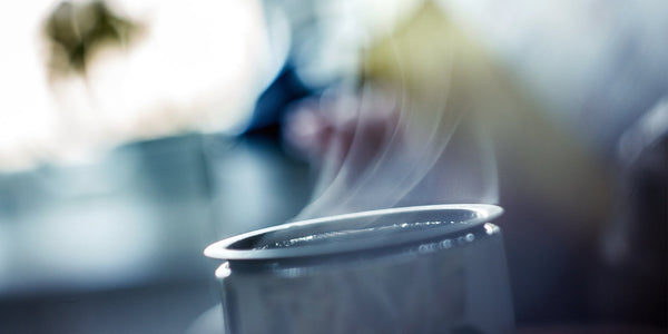 Steaming tea cup.