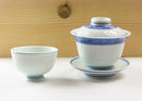 Blue and White Tea Set - Cross Hatched