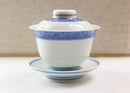 Blue and White Tea Set - Cross Hatched